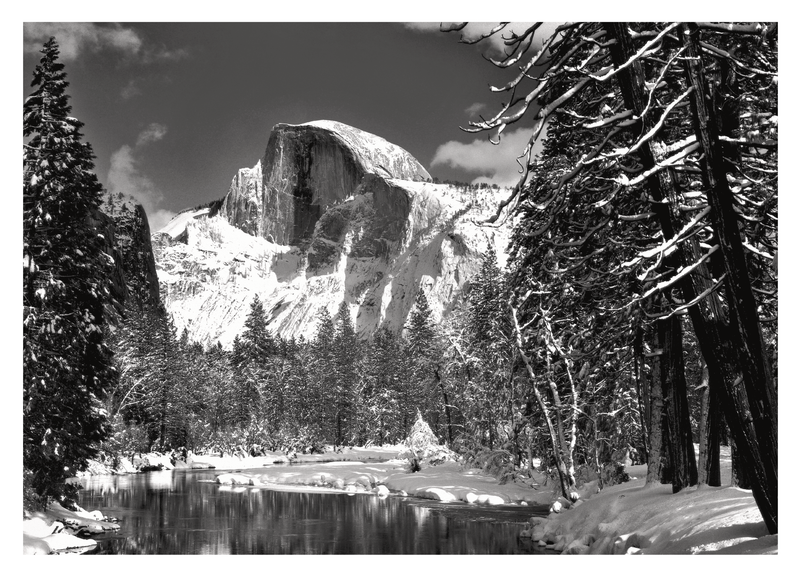 HALF DOME, MERCED RIVER - ANSEL ADAMS NOTE CARD