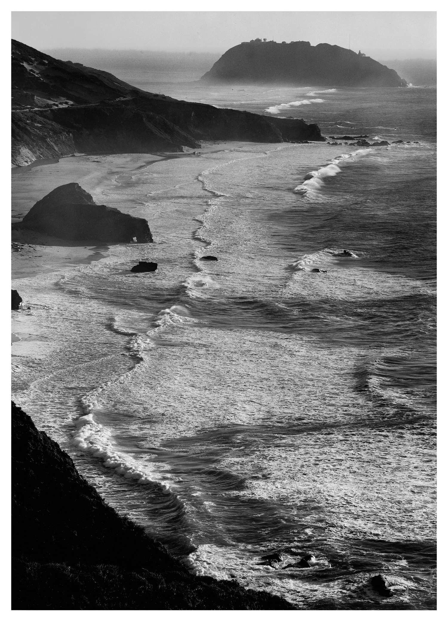 POINT SUR, STORM - ANSEL ADAMS SMALL MATTED REPRODUCTION