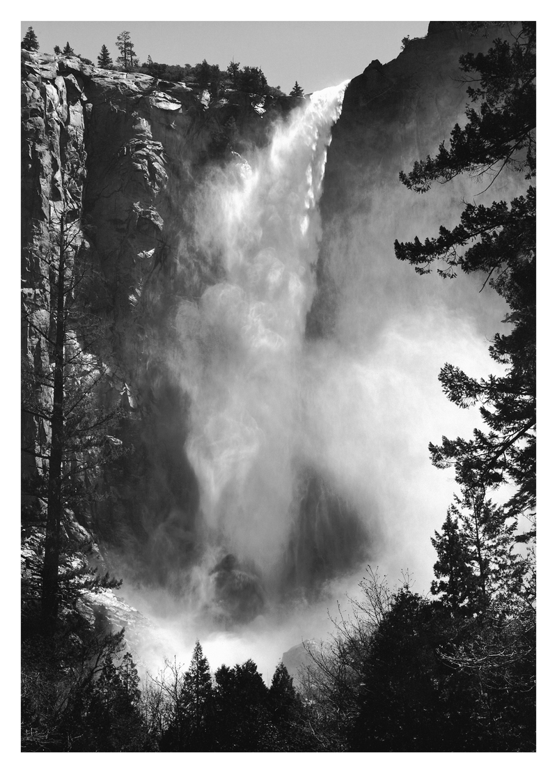 BRIDALVEIL FALL - ANSEL ADAMS SMALL MATTED REPRODUCTION