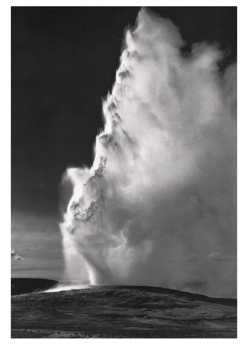 OLD FAITHFUL - ANSEL ADAMS LARGE POSTCARD