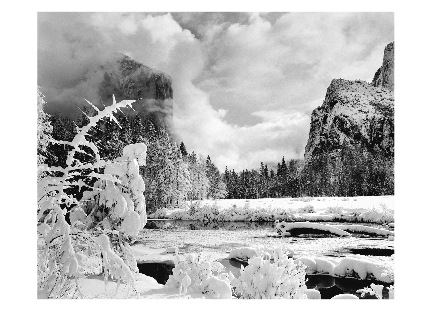 GATES OF THE VALLEY - ANSEL ADAMS LARGE MATTED REPRODUCTION