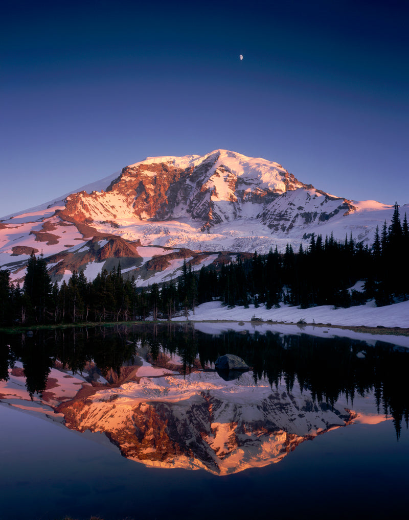 MOON OVER MT, RAINER - ALAN MAJCHROWICZ HOLIDAY CARD