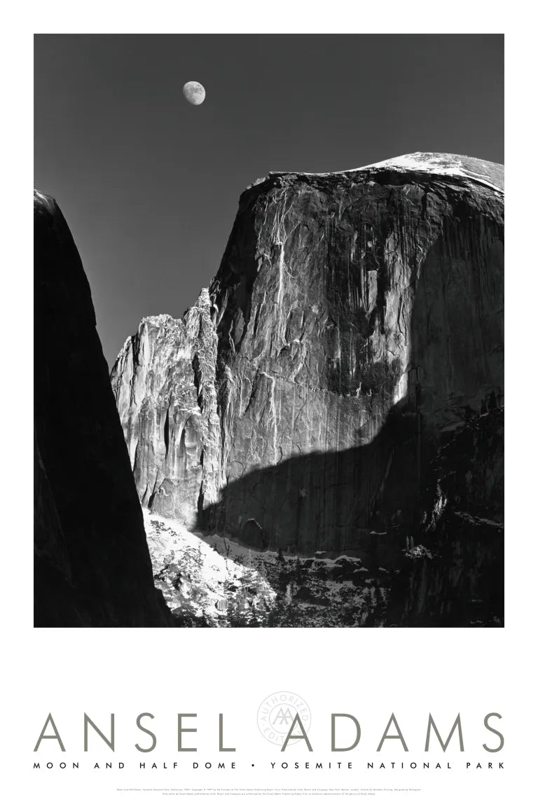 MOON & HALF DOME - ANSEL ADAMS POSTER