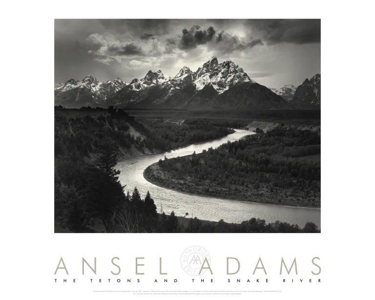 THE TETONS & THE SNAKE RIVER - ANSEL ADAMS POSTER