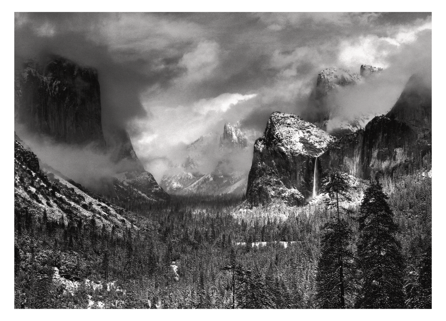 CLEARING WINTER STORM - ANSEL ADAMS SMALL MATTED REPRODUCTION