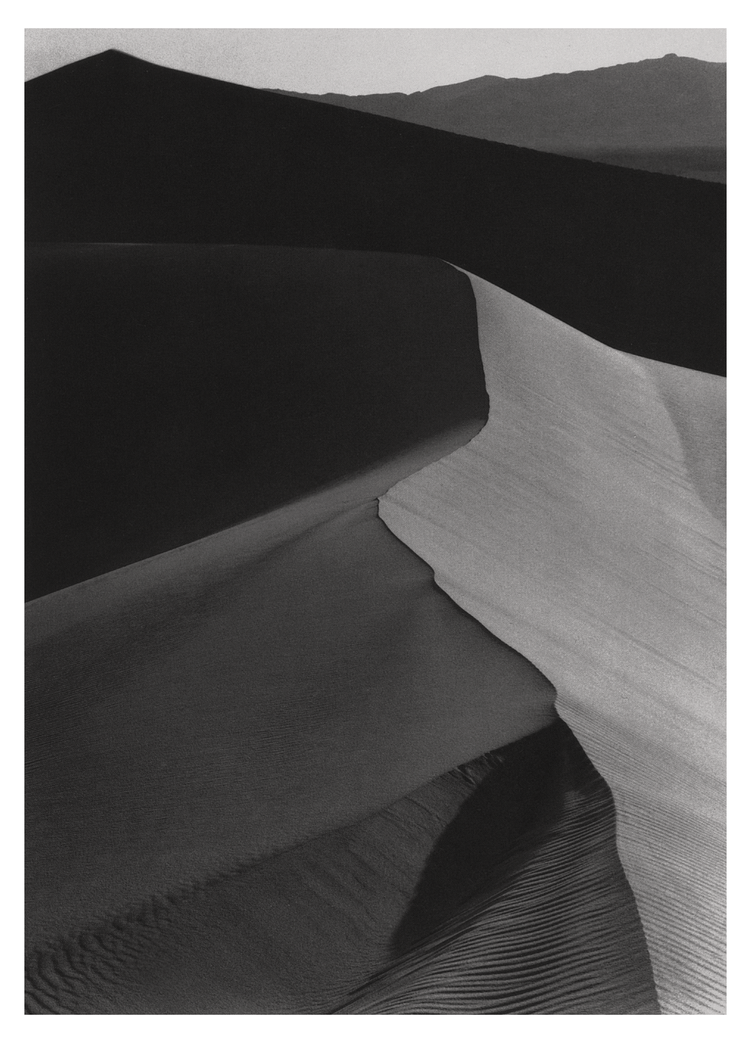 SAND DUNES, SUNRISE - ANSEL ADAMS SMALL MATTED REPRODUCTION