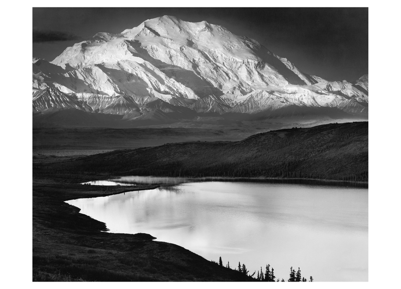 MT. MCKINLEY & WONDER LAKE - ANSEL ADAMS SMALL MATTED REPRODUCTION