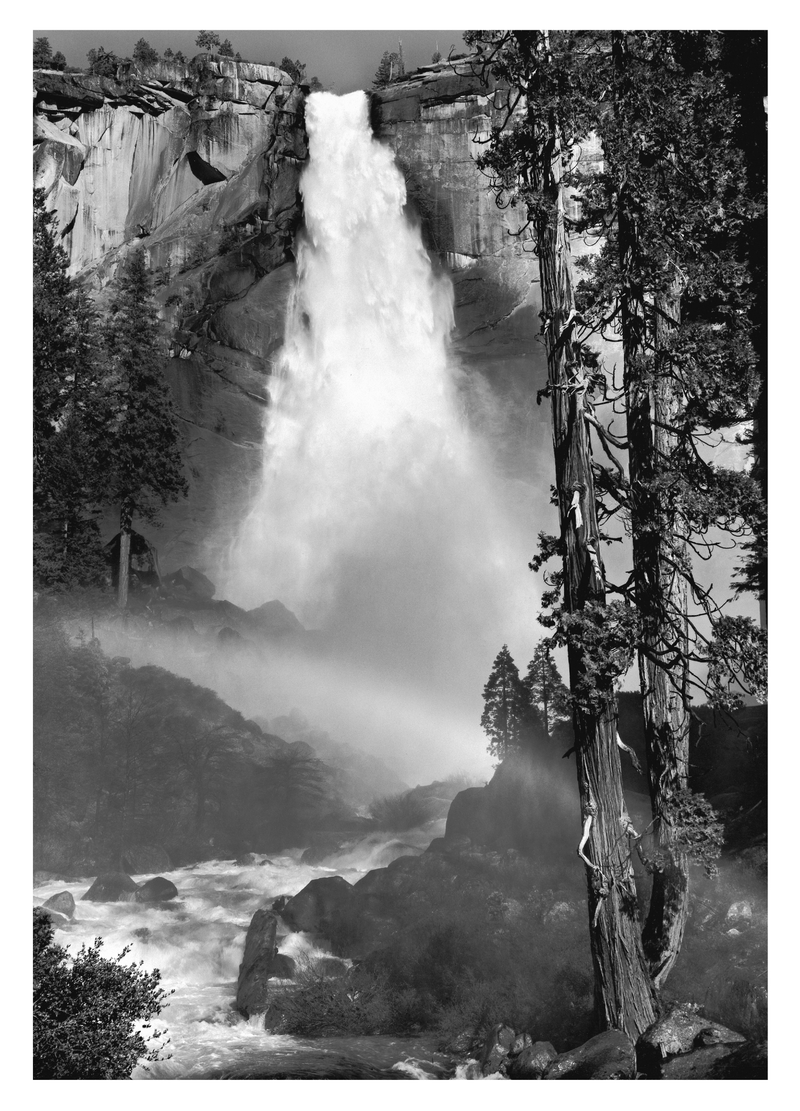 NEVADA FALL - ANSEL ADAMS LARGE MATTED REPRODUCTION