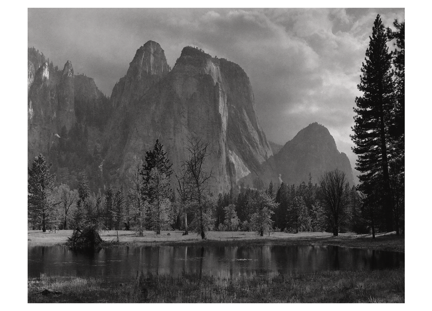 CATHEDRAL ROCKS - ANSEL ADAMS LARGE MATTED REPRODUCTION