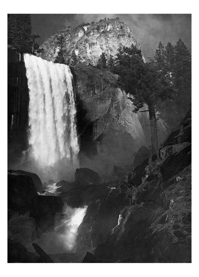 VERNAL FALL - ANSEL ADAMS LARGE MATTED REPRODUCTION