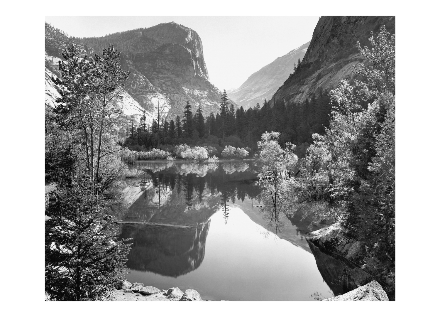 MIRROR LAKE - ANSEL ADAMS LARGE MATTED REPRODUCTION