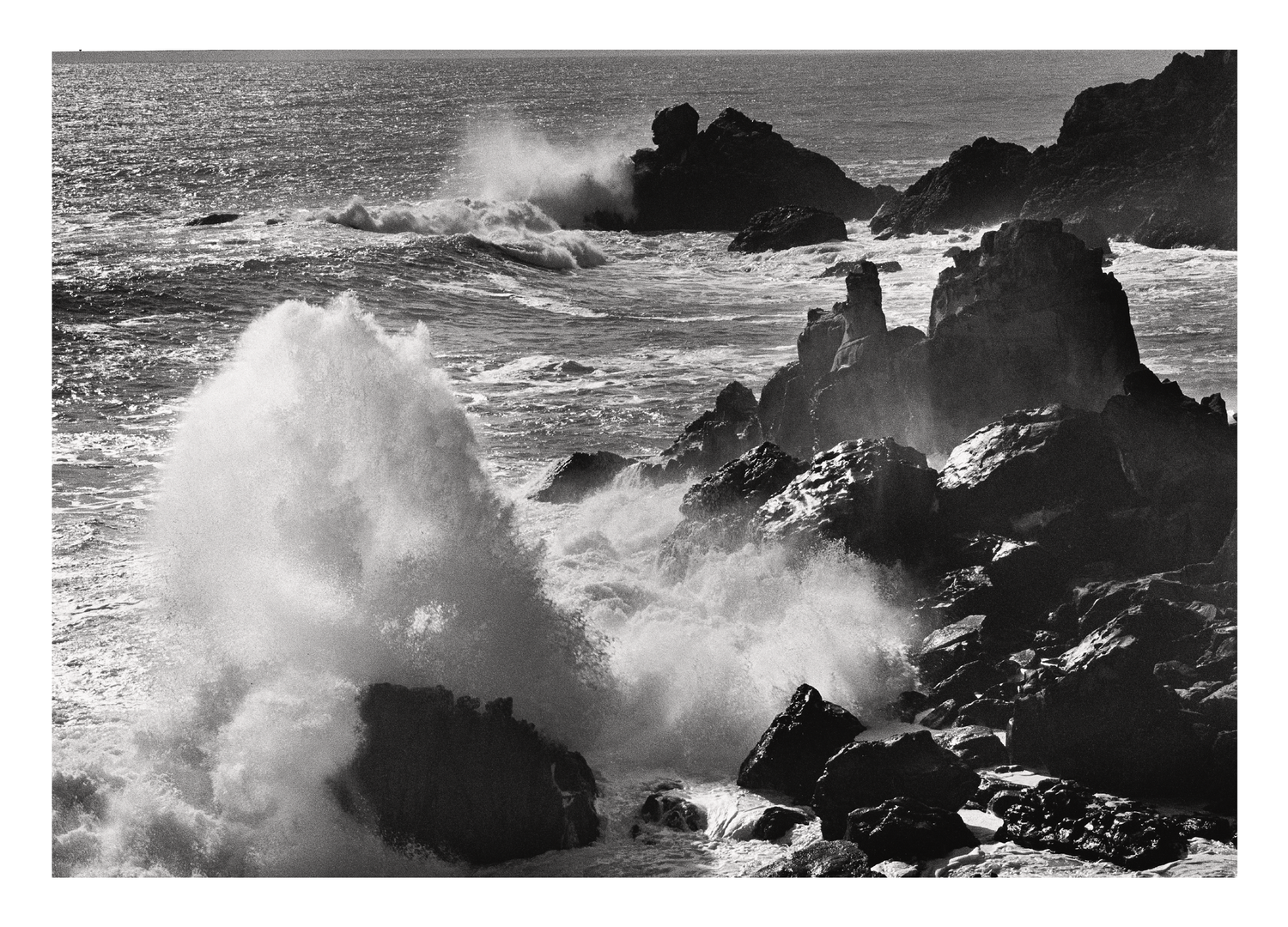 SURF & ROCKS - ANSEL ADAMS SMALL MATTED REPRODUCTION