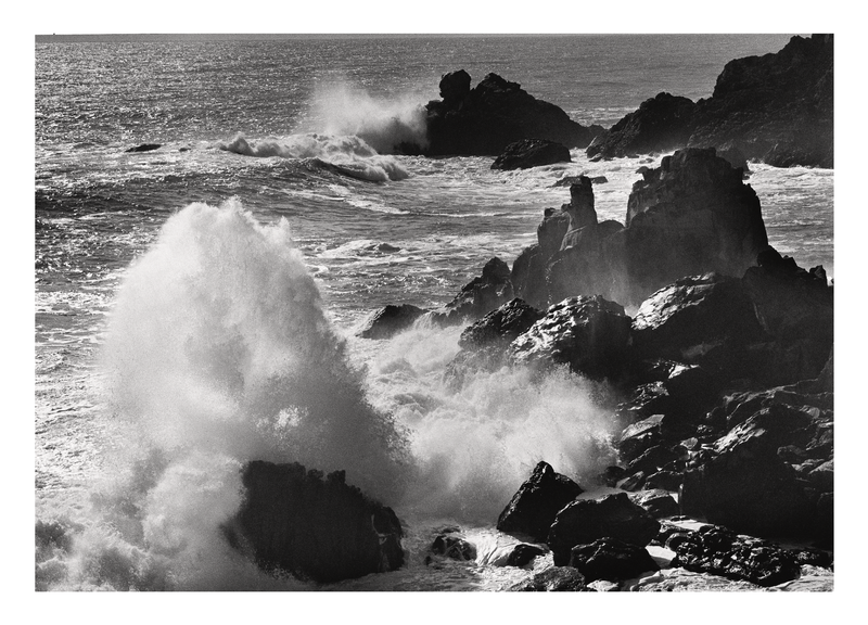 SURF & ROCKS - ANSEL ADAMS LARGE MATTED REPRODUCTION