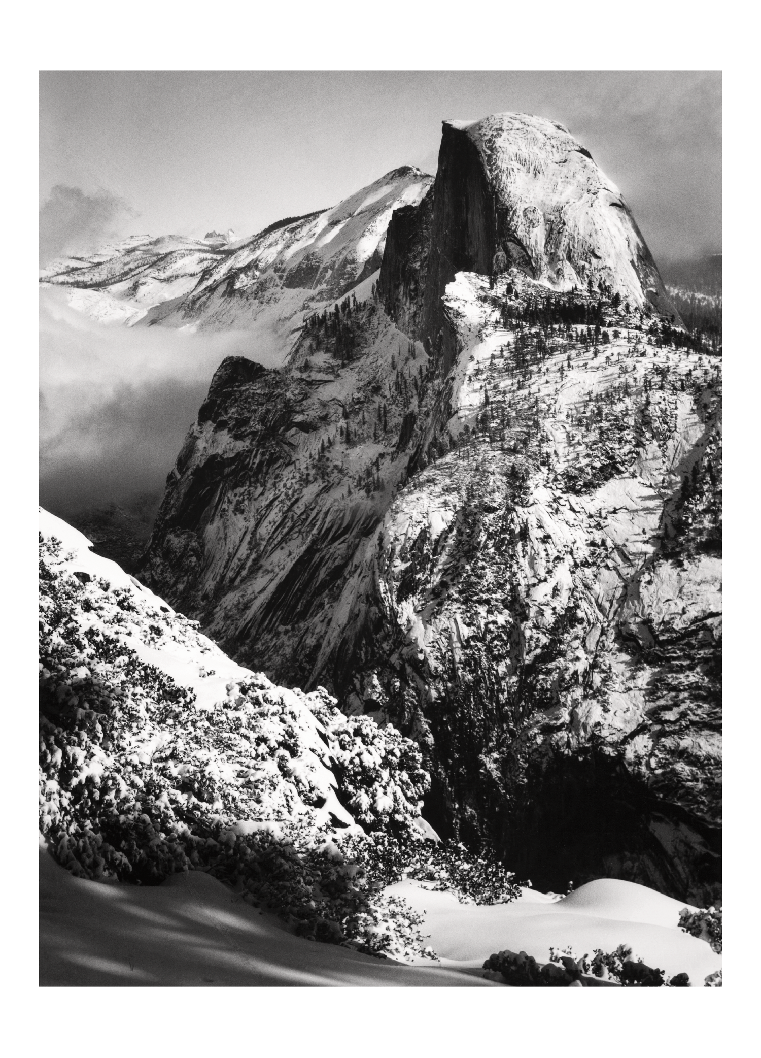 HALF DOME, WINTER - ANSEL ADAMS SMALL MATTED REPRODUCTION