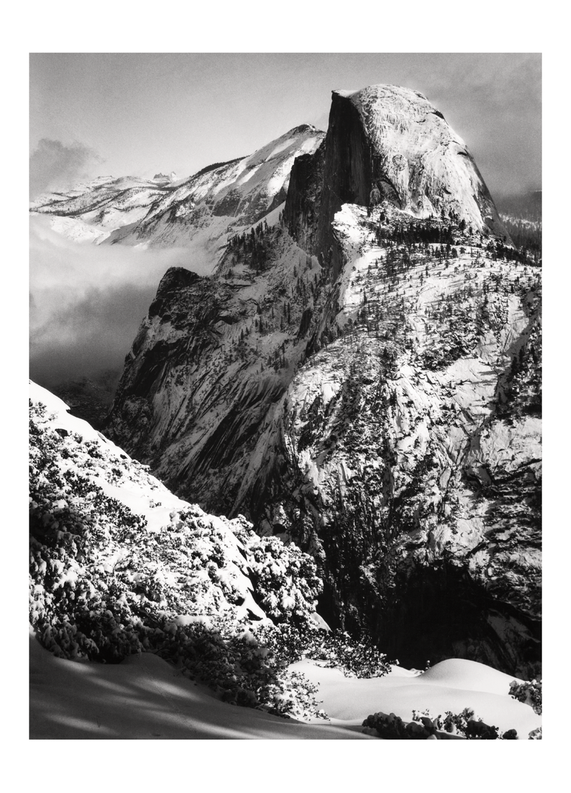 HALF DOME, WINTER - ANSEL ADAMS LARGE POSTCARD