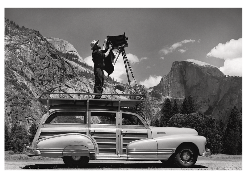 ANSEL ADAMS PHOTOGRAPHING IN YOSEMITE - CEDRIC WRIGHT SMALL MATTED REPRODUCTION