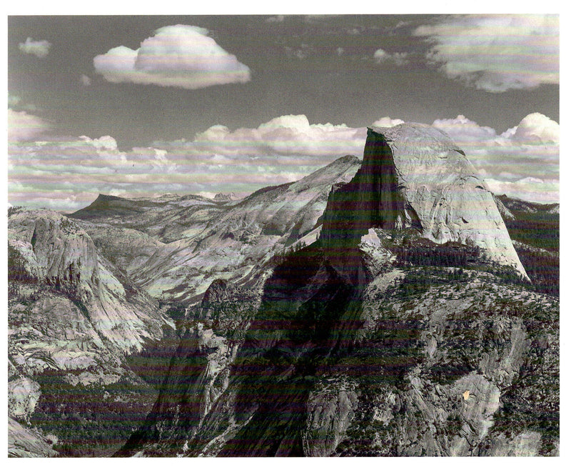 HALF DOME & CLOUDS - ANSEL ADAMS LARGE MATTED REPRODUCTION