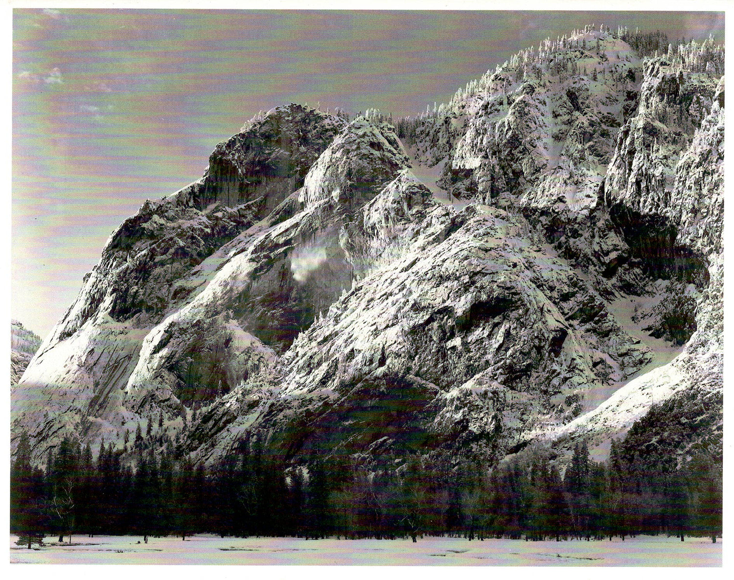 CLIFFS OF GLACIER POINT - ANSEL ADAMS SMALL MATTED REPRODUCTION