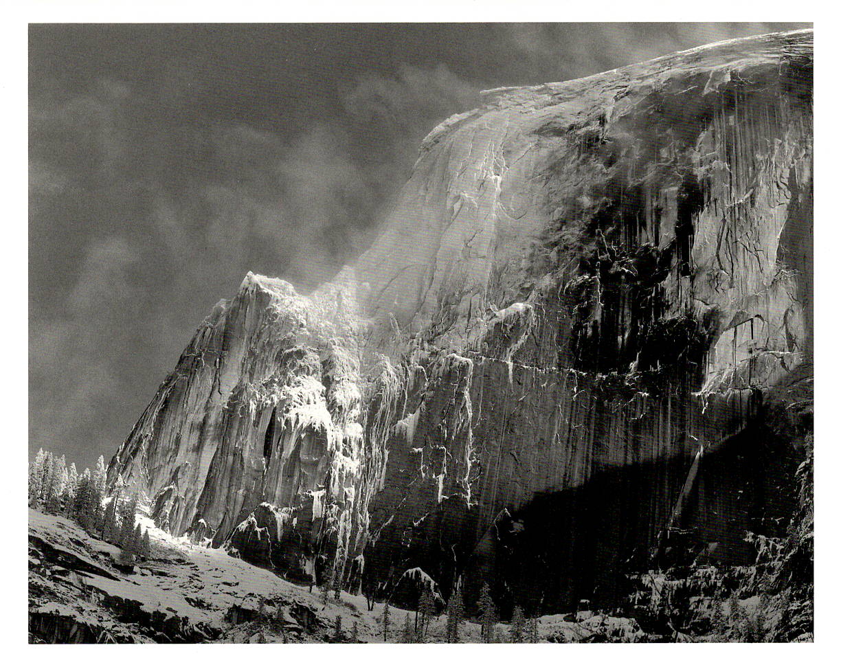 HALF DOME, BLOWING SNOW - ANSEL ADAMS LARGE MATTED REPRODUCTION